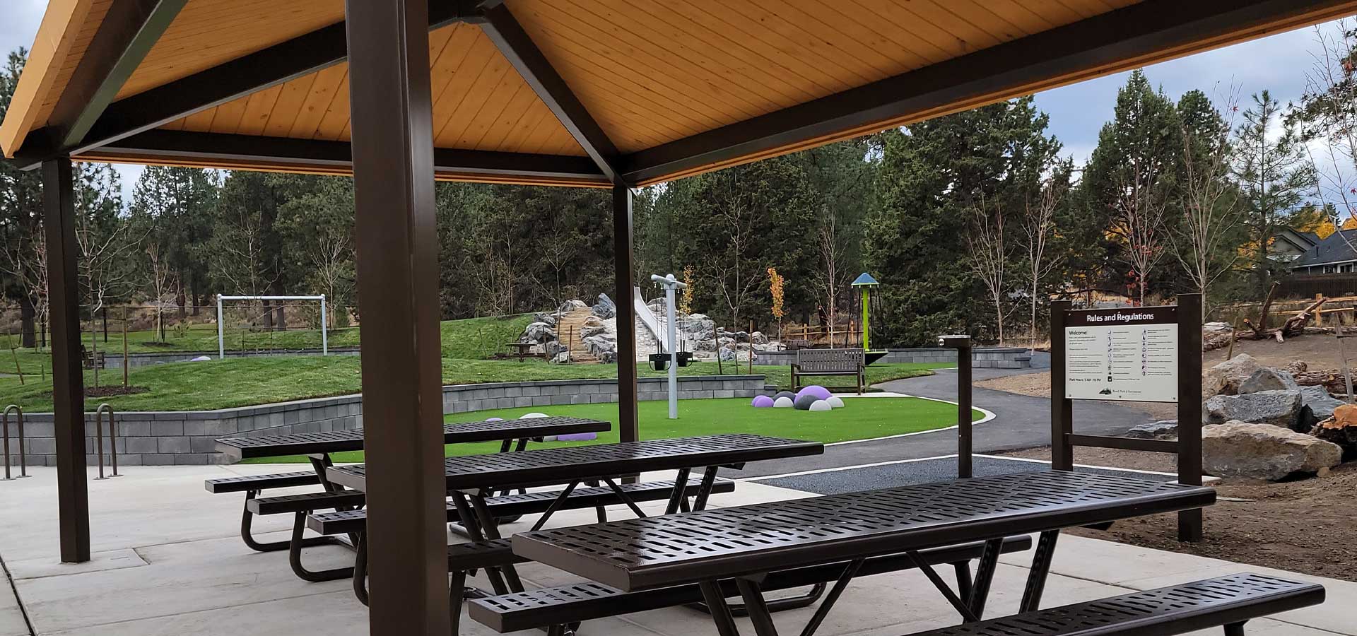 Photograph of the picnic shelter at Little Fawn Park.